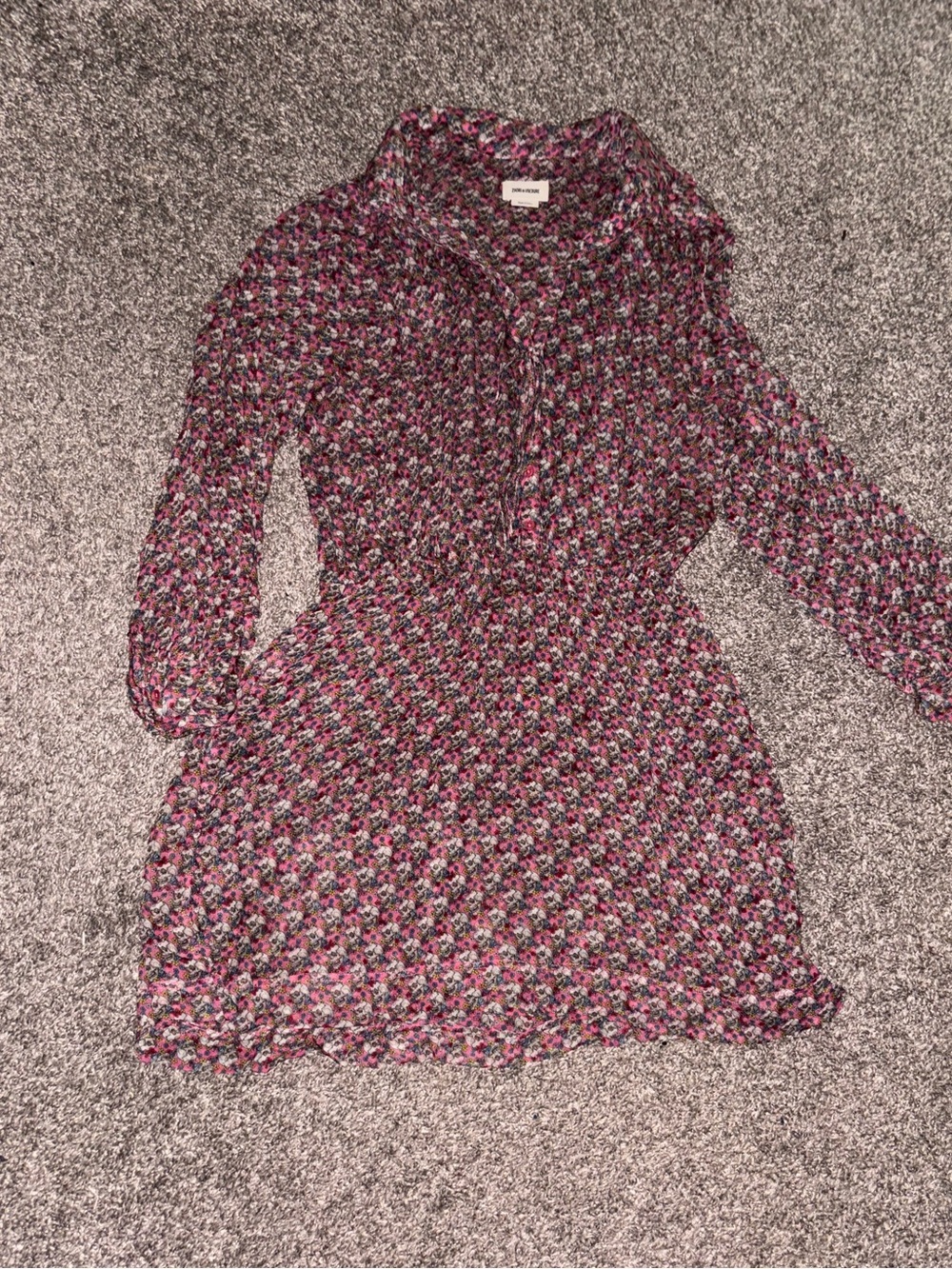 Zadig & Voltaire Reevas Liberty Skull Pink Floral Mini Dress Medium